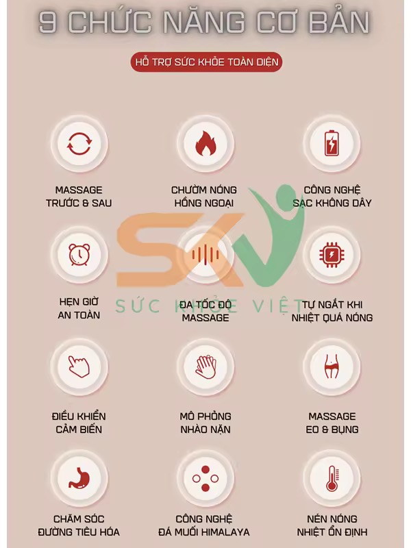 Máy Massage Bụng tan Mỡ, Đai Massage Đánh Tan Mỡ Bụng Cao Cấp Có Đèn Hồng Ngoại Tích Hợp Đá Nóng Hymalaya Giúp tan mỡ bụng