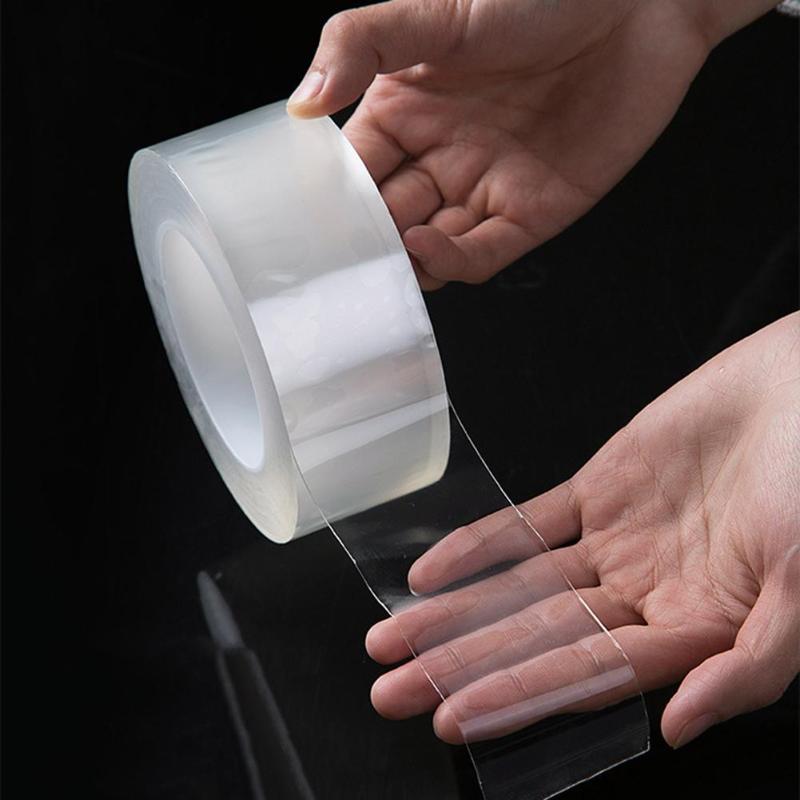 Băng keo 2 mặt Nano siêu dính, siêu chắc chắn, dính trên mọi vật chất, có thể tái sử dụng