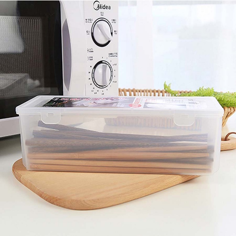 Combo hộp đựng đũa thìa cất gọn có nắp khóa an toàn Sanada 1.6L nội địa Nhật Bản (Made in Japan)