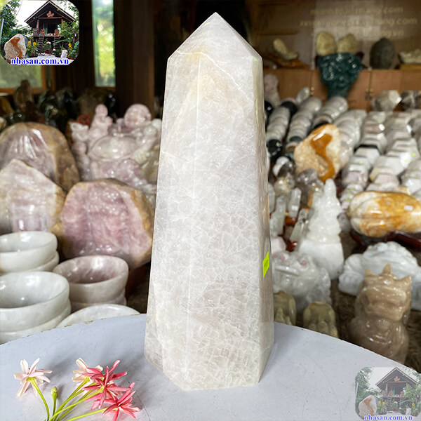 Trụ lục giác đá thạch anh hồng tự nhiên giúp sinh tài phát lộc-3.12kg -T597