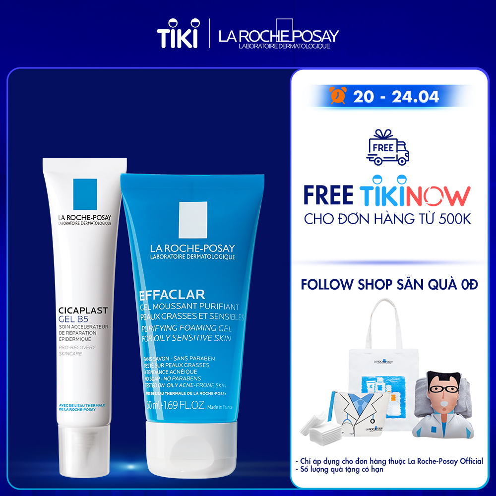 Bộ kem dưỡng giúp làm mờ sẹo, hỗ trợ phục hồi &amp; tái tạo da La Roche Posay Cicaplast Gel B5