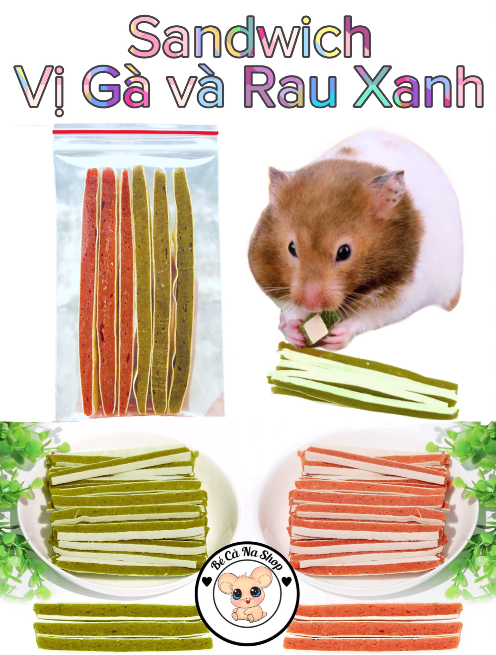 Sandwich dài cho hamster , vị gà và rau xanh mix