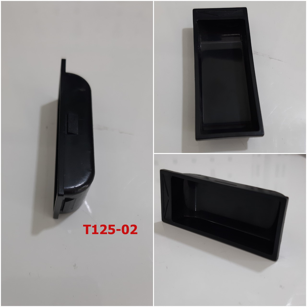 Khóa tủ lùa tủ sắt màu đen Hòa Phát 2 cánh trượt T6 chìa thau T125-06 & T125-01 chính hãng có chữ Open/Close
