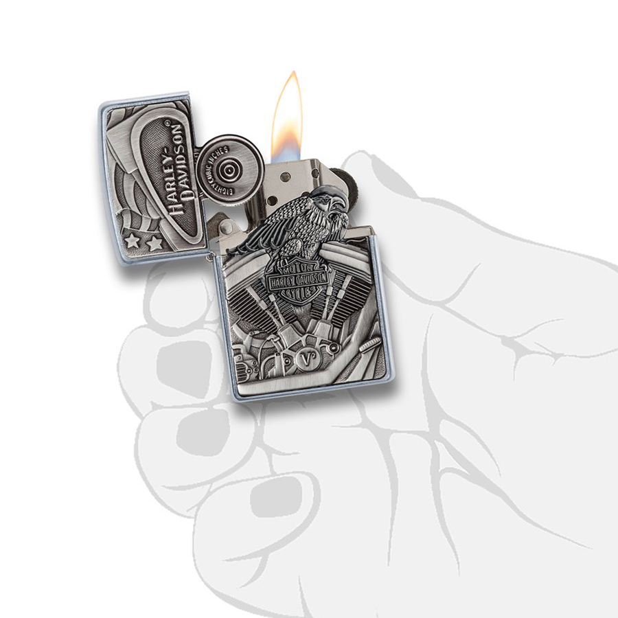 Bật Lửa Zippo 29266 Hd Motor Flag Street Chrome