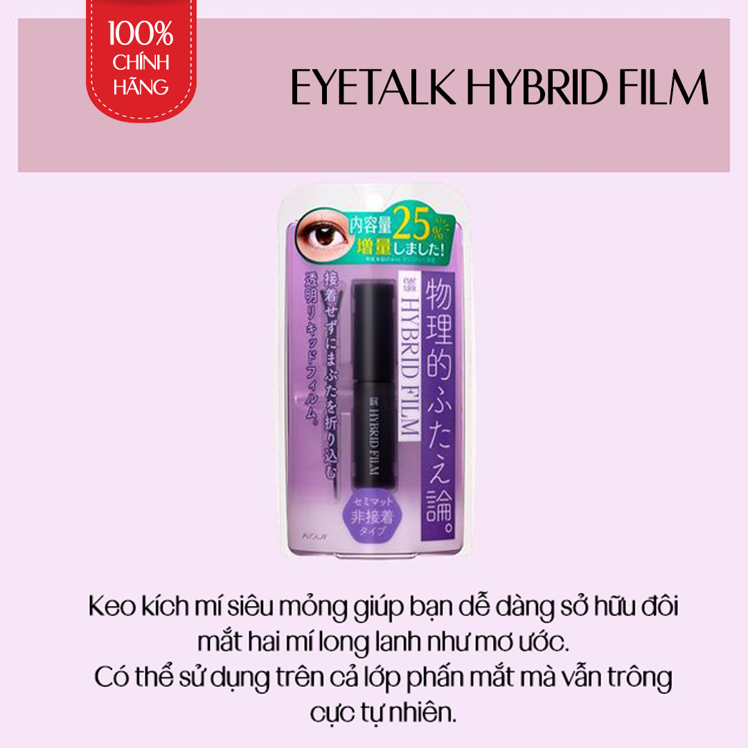 Keo Dán Kích 2 Mí Nhật Bản Siêu Xịn Tạo Màng Phim Trong Koji EyeTalk Hybrid Film, Gel Khô Nhanh, Chống Mồ Hôi, Dưỡng Ẩm