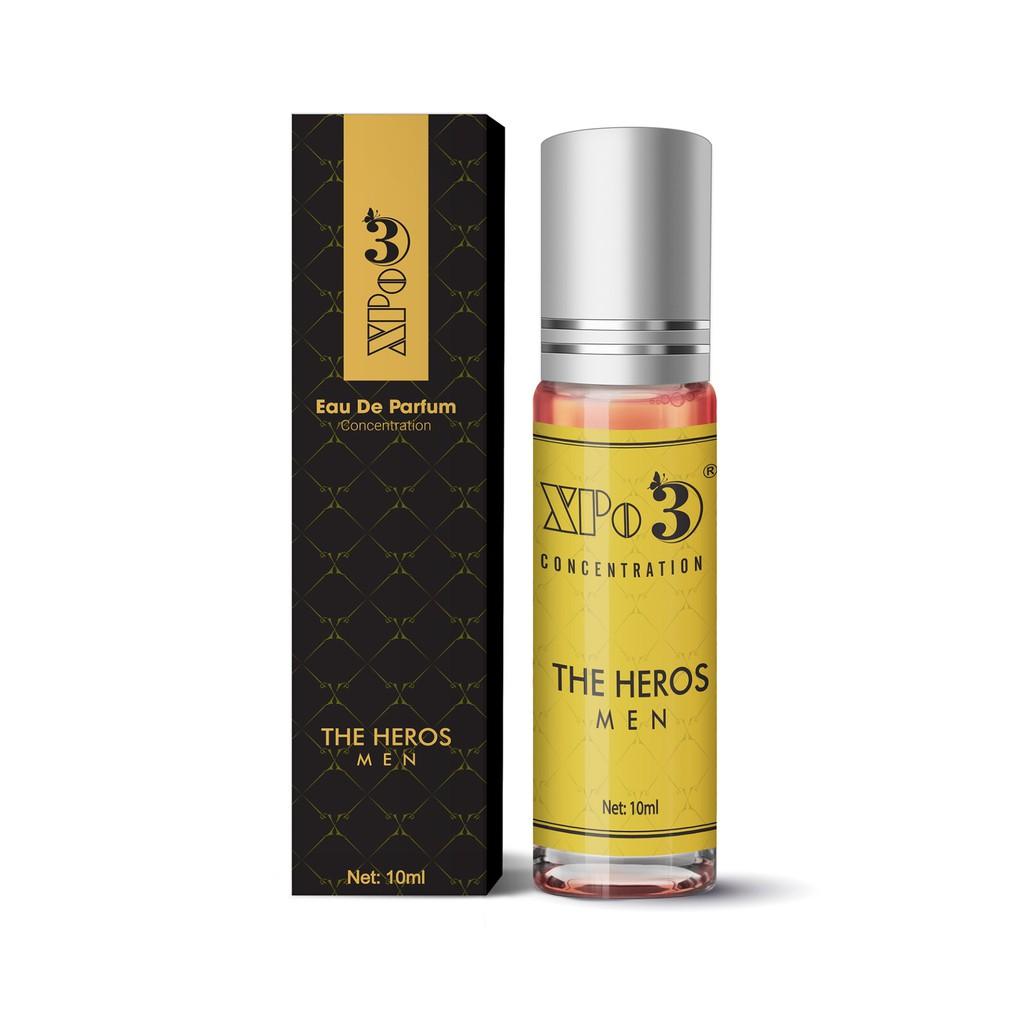 Nước hoa Nam Nữ cô đặc XBeauty XPo3 The Hero Men Chai mini 10ML - Nước hoa thơm lâu cả ngày dành cho Nam &amp; Nữ (Unisex)