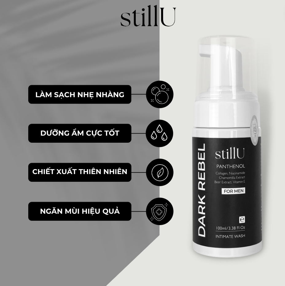 Dung dịch vệ sinh nam giới tạo bọt stillU hương nam tính Dark Rebel 100ml