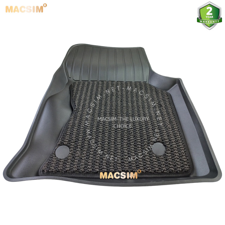 Thảm lót sàn 2 lớp xe ô tô LANDROVER VELAR 2016 - đến nay Nhãn hiệu Macsim 3W chất liệu nhựa TPE đúc khuôn cao cấp - màu đen
