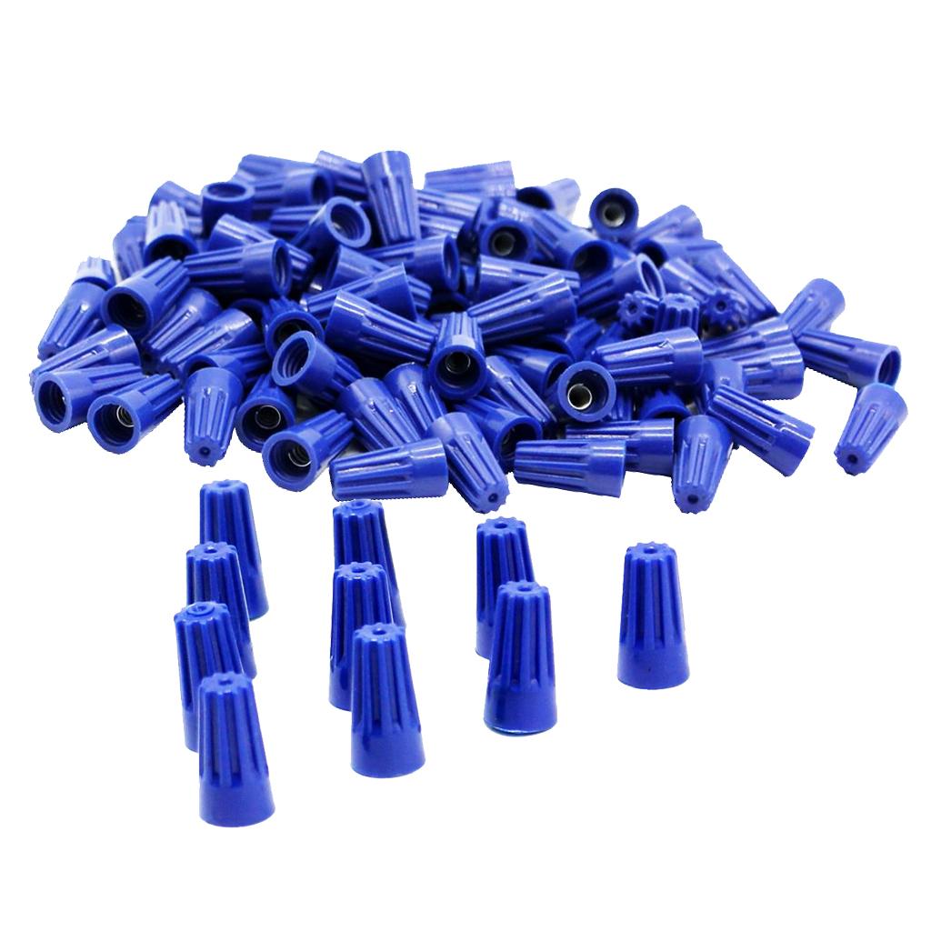 100PCS Winged Wire Connectors Twist-On Easy Screw On Caps Blue Assortment