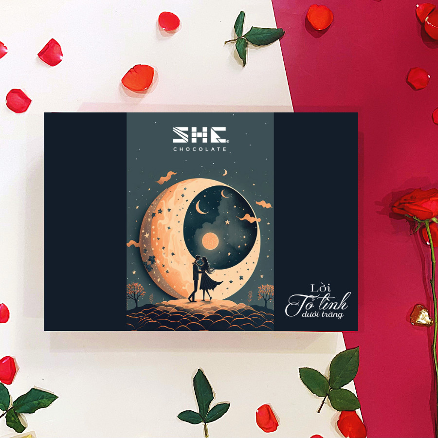 [ SET QUÀ VALENTINE 2024 ] Bộ quà tặng tình yêu Lời Tỏa Tình Dưới Trăng - SHE Chocolate (6 món)