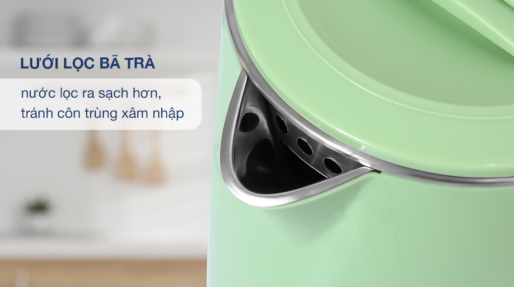 Bình đun siêu tốc Comet CM8218 – Hàng chính hãng - Inox 304 chống gỉ, dung tích 1.8L, công suất 1500W – Tự ngắt an toàn, thiết kế sang trọng