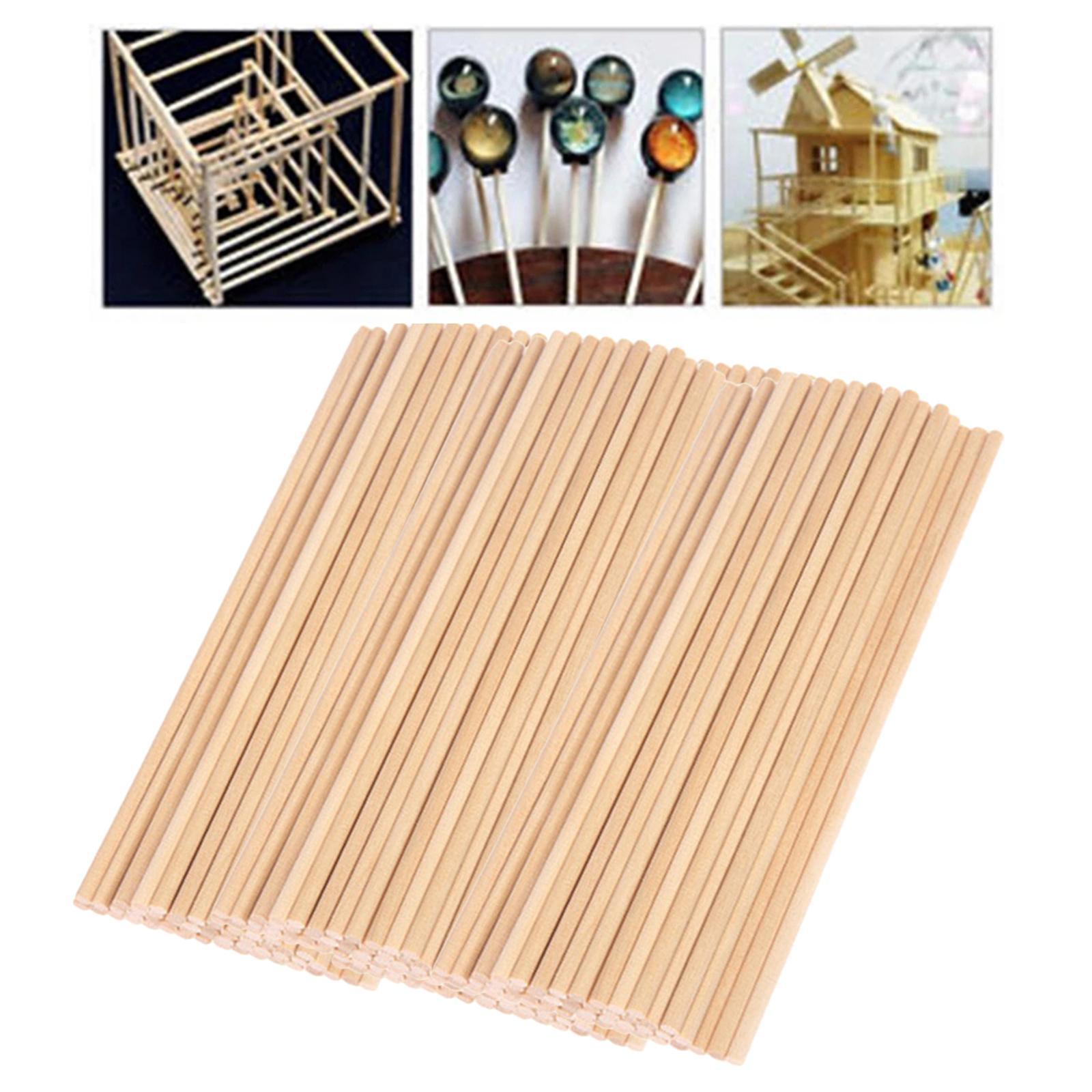 Wooden Pieces Wood Sticks Dowels Rod Round Shaped – Unfinished Wood Easy to Paint, Stain, Embellish – Perfect for Art Craft Project, Natural