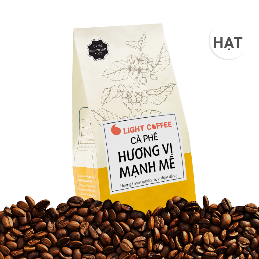 Cà Phê Hạt Rang Nguyên Chất 100% Light Coffee Hương Vị Mạnh Mẽ (500g)