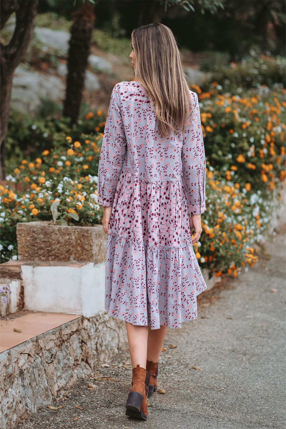 Đầm Midi Hoa Cotton Isla Bonita