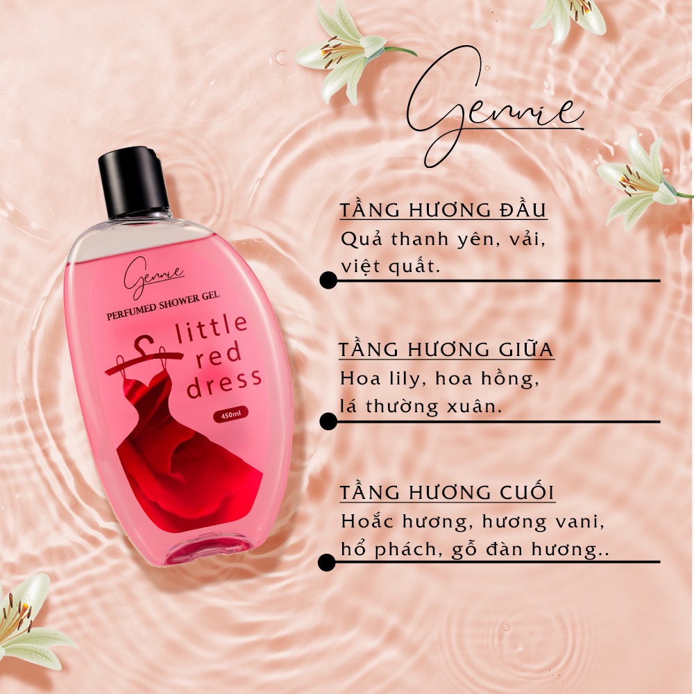 Sữa Tắm Nước Hoa Nữ Gennie Little Red Dress 450ml Chính Hãng