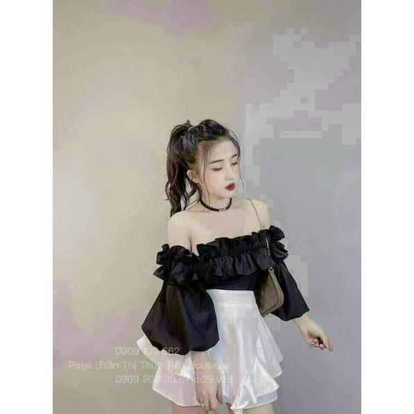 SET ÁO TRỄ VAI TAY PHỒNG PHỐI CHÂN VÁY TẦNG