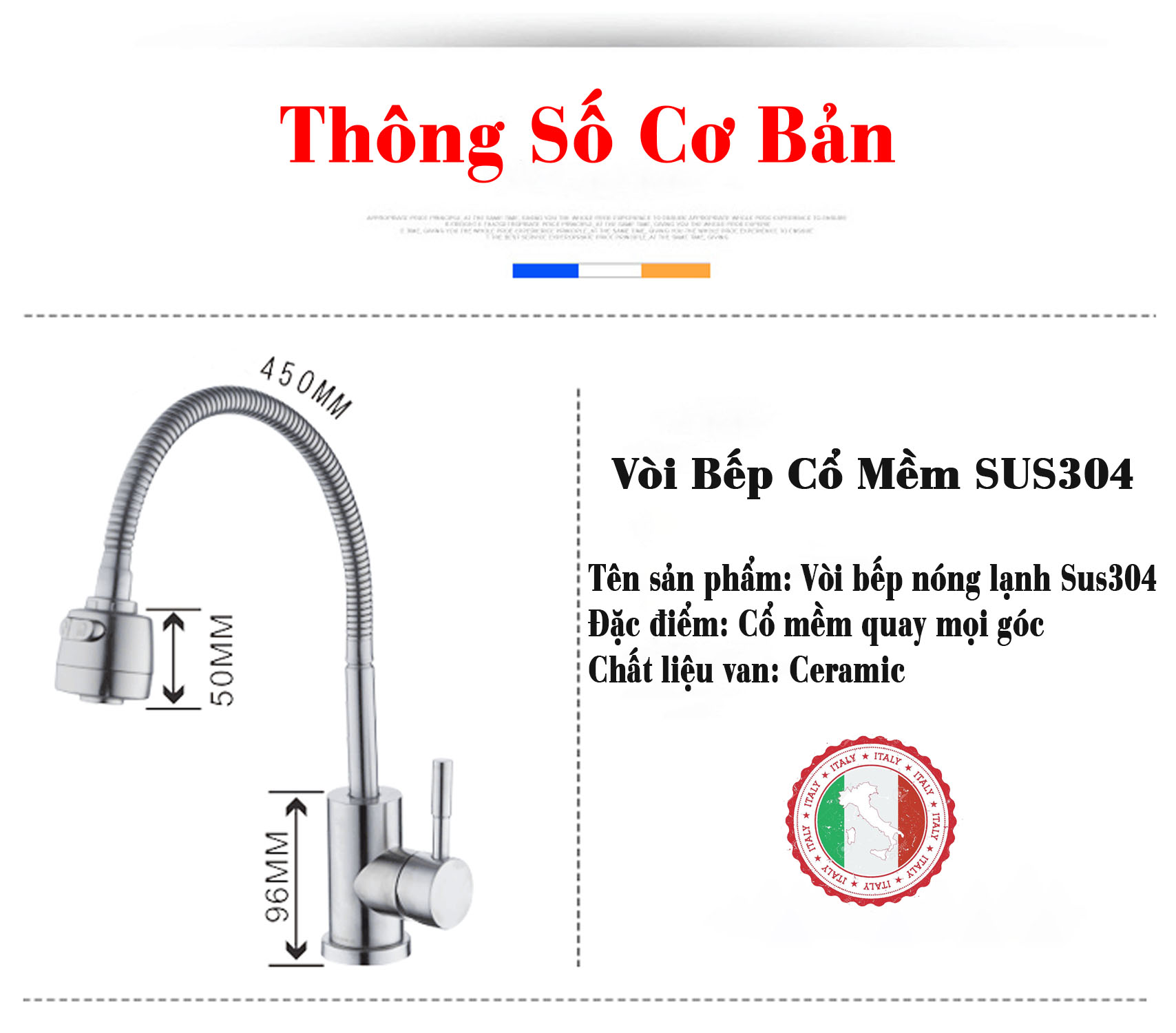 [Tổng Hợp] Các loại vòi rửa chén vòi bếp nóng lạnh SUS304 bán chạy + 02 dây cấp nước HVMMA ITALIA
