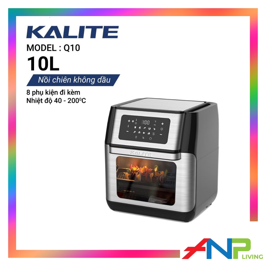 Nồi chiên không dầu kiêm lò nướng Kalite Q10 (12 Lít - 1800w) - Hàng Chính Hãng