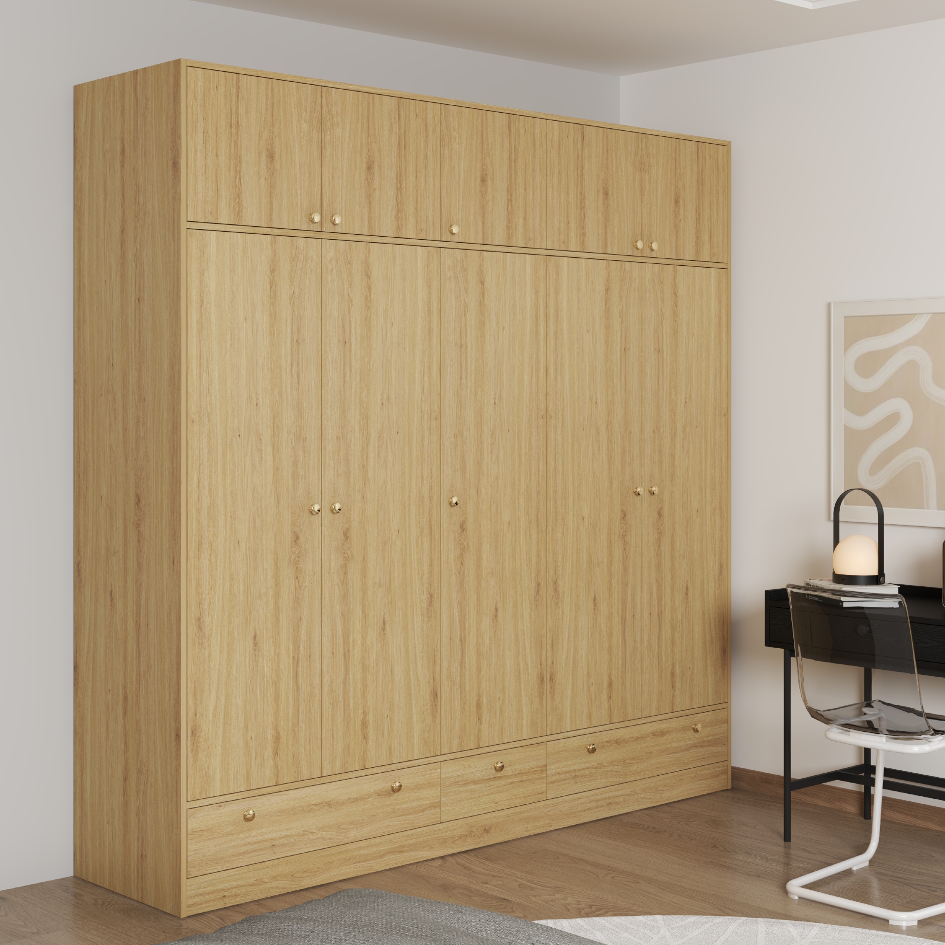ELEGANT, Tủ quần áo 2m2x2m2 , 220cm x 54cm x 220cm , TCM_046