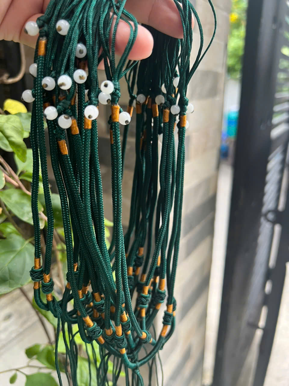 Sợi Dây Đeo cổ mới Xanh Rêu Đậm Đẹp Kiểu dạng rút size 3mm x dài trồng cổ Anh Chị tự chỉnh theo ý 23cm - 30cm Phối với mặt Phật, mặt dây chuyền nam nữ đeo được hết rẻ đẹp ạ