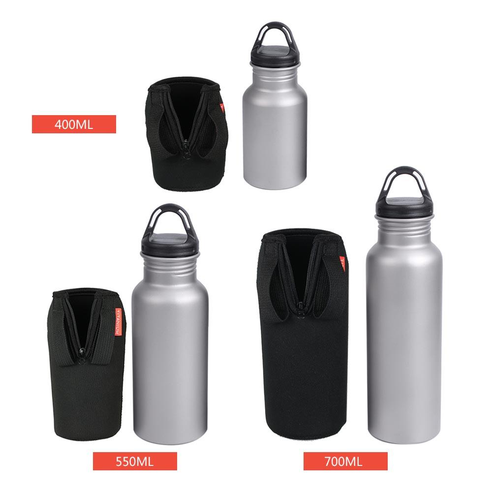 400ML Wide Mouth Bottle Titanium Water Bottle Classic Sports Water Bottle for Outdoor Camping Hiking Picnic