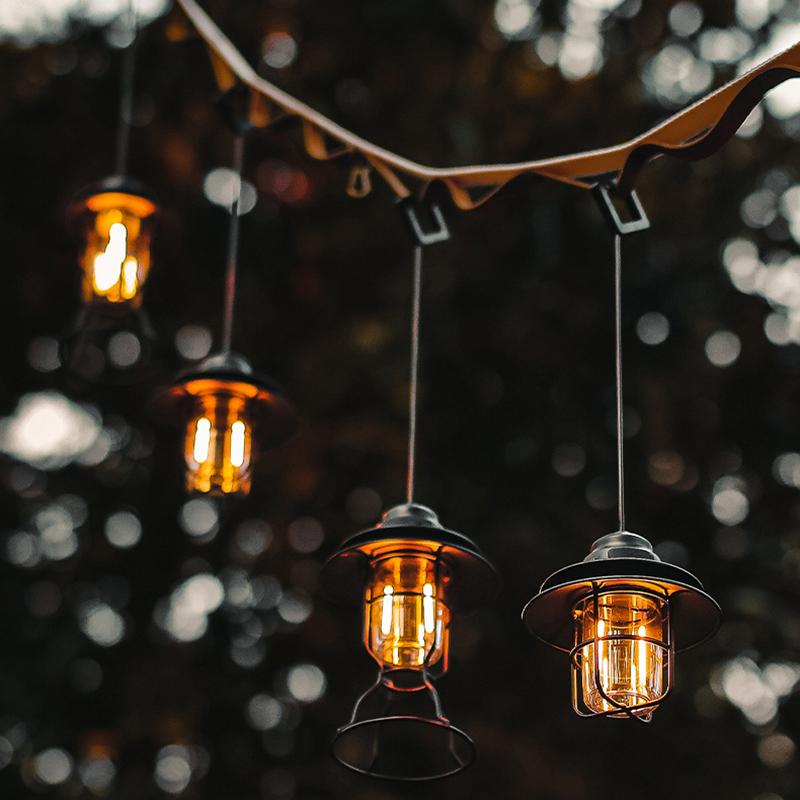 Đèn LED cắm trại USB có thể sạc lại phong cách Vintage di động, không thấm nước