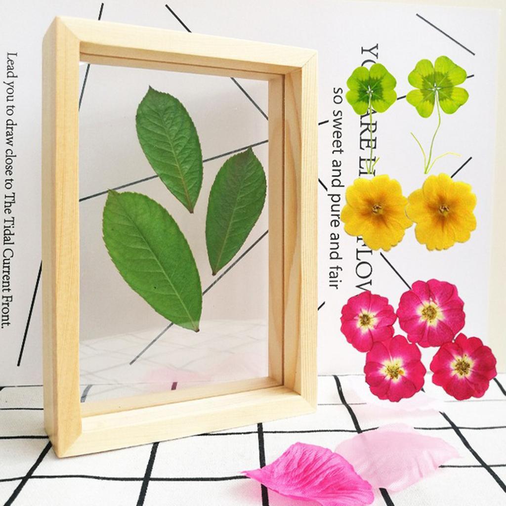 Creative double-sided glass transparent wooden frame 11.4 x 16.4cm