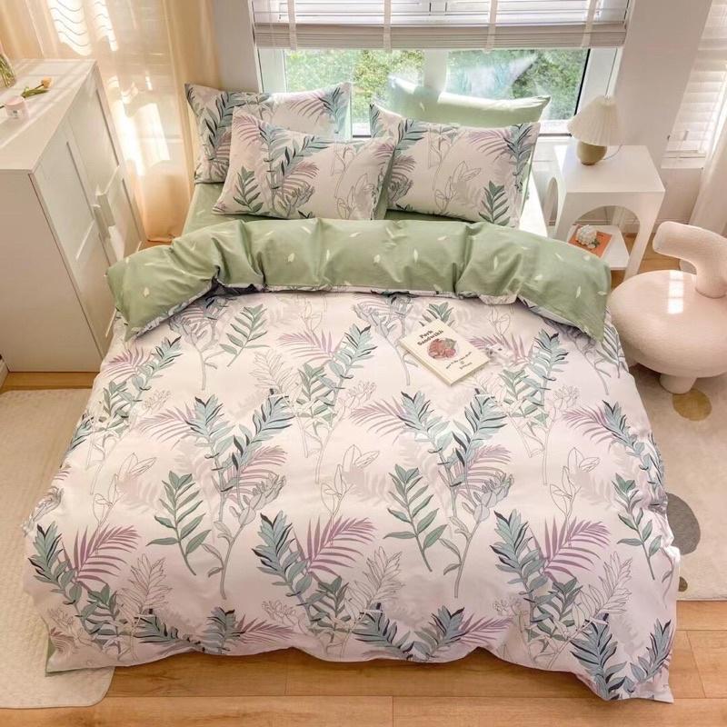 Bộ Chăn Ga Gối Cotton Living 100%cotton Hàng Nhập Khẩu Cao Cấp 4 Món Hoa Mùa Hè Vintage