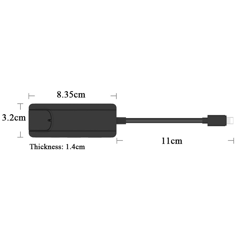 Cáp chuyển Lightning ra RJ45 + 2 cổng USB + Lightning - Hàng nhập khẩu