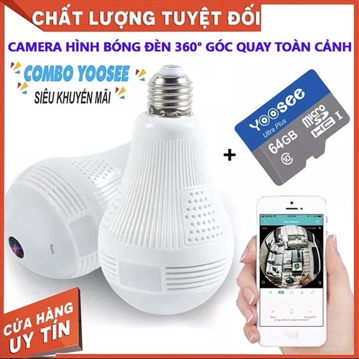 CAMERA WIFI Yoosee QUAN SÁT 360 HÌNH BÓNG ĐIỆN CÓ MÀU ĐÊM đàm thoại 2 chiều - hổ trợ thẻ nhớ lên đến 128Gb - hàng nhập khẩu