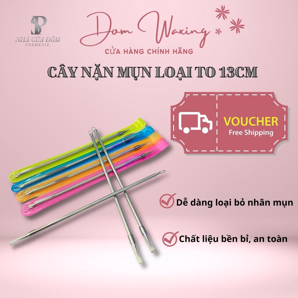 Cây nặn mụn 2 đầu - que nặn mụn cao cấp inox - loại lớn 13cm (có bao đi kèm)