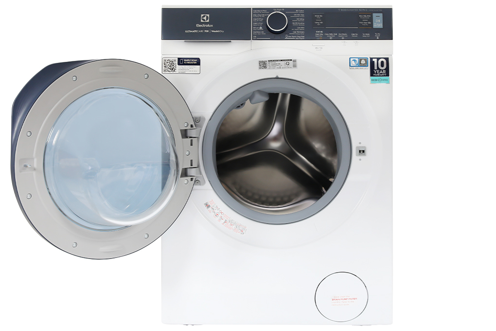 [Free Giao lắp] Máy giặt sấy Electrolux 11/7kg EWW1142Q7WB - Loại bỏ 49 loại vết bẩn, giặt hơi nước diệt vi khuẩn, giảm nhăn, làm mới quần áo, kết nối Wifi [Hàng chính hãng]