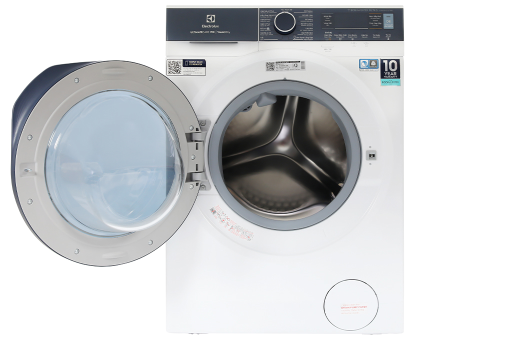 Máy giặt sấy Electrolux 11/7kg EWW1142Q7WB - Loại bỏ 49 loại vết bẩn, giặt hơi nước diệt vi khuẩn, giảm nhăn, làm mới quần áo, kết nối Wifi [Hàng chính hãng]