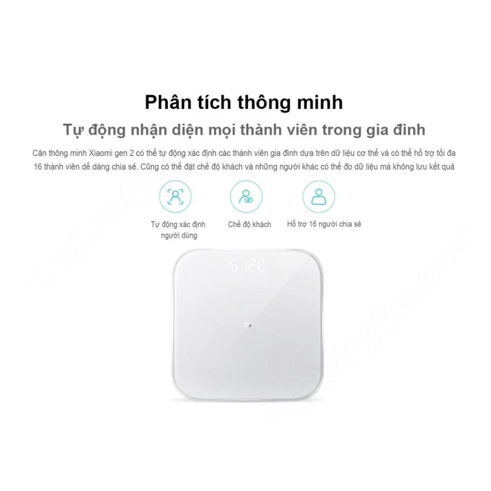 Cân thông minh Xiaomi smart scale2 - Bác Sĩ Gia Đình, Trợ Lý Sức Khỏe - Hàng Chính Hãng