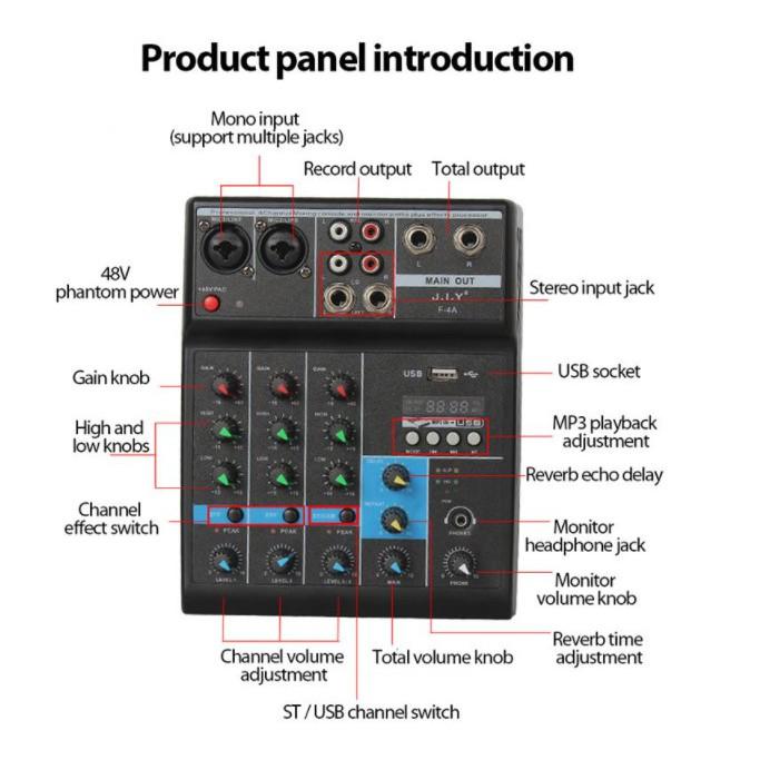 bộ mixer livestream thu âm karaoke yamaha f4a bluetooth tặng kèm 2 micro không dây cao cấp bảo hành 12 tháng