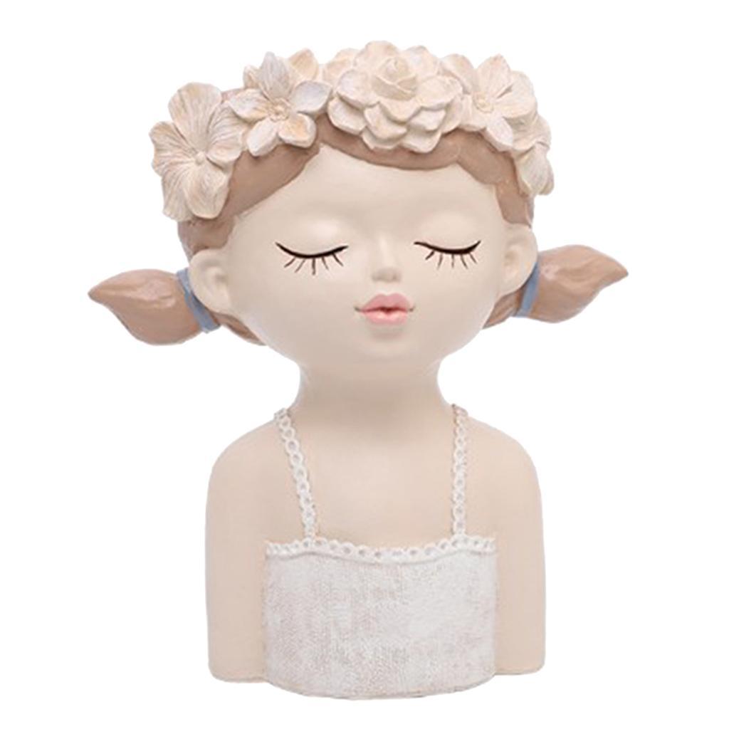 2- Succulent Plant Pot Girl Flower Planter Flowerpot Home
