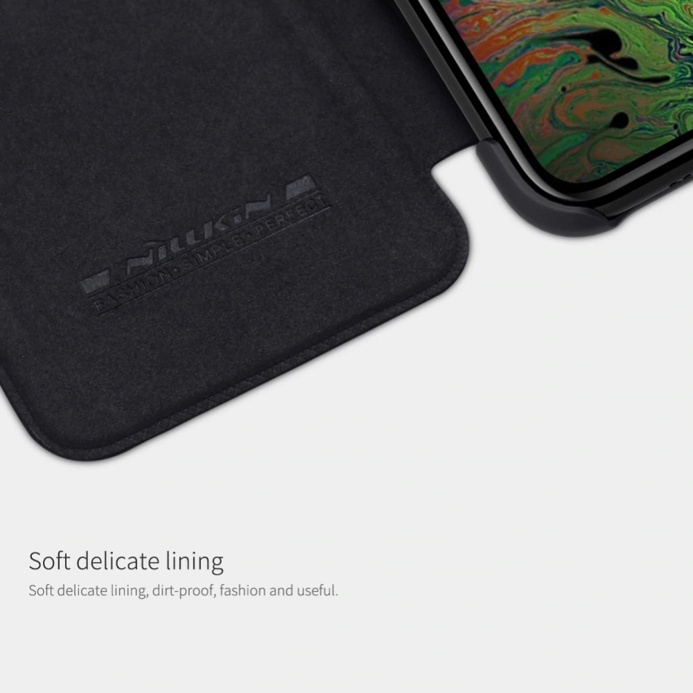 Bao case da cho iPhone 11 Pro Max hiệu Nillkin Qin có ngăn đựng thẻ, thiết kế tinh xảo - Hàng chính hãng