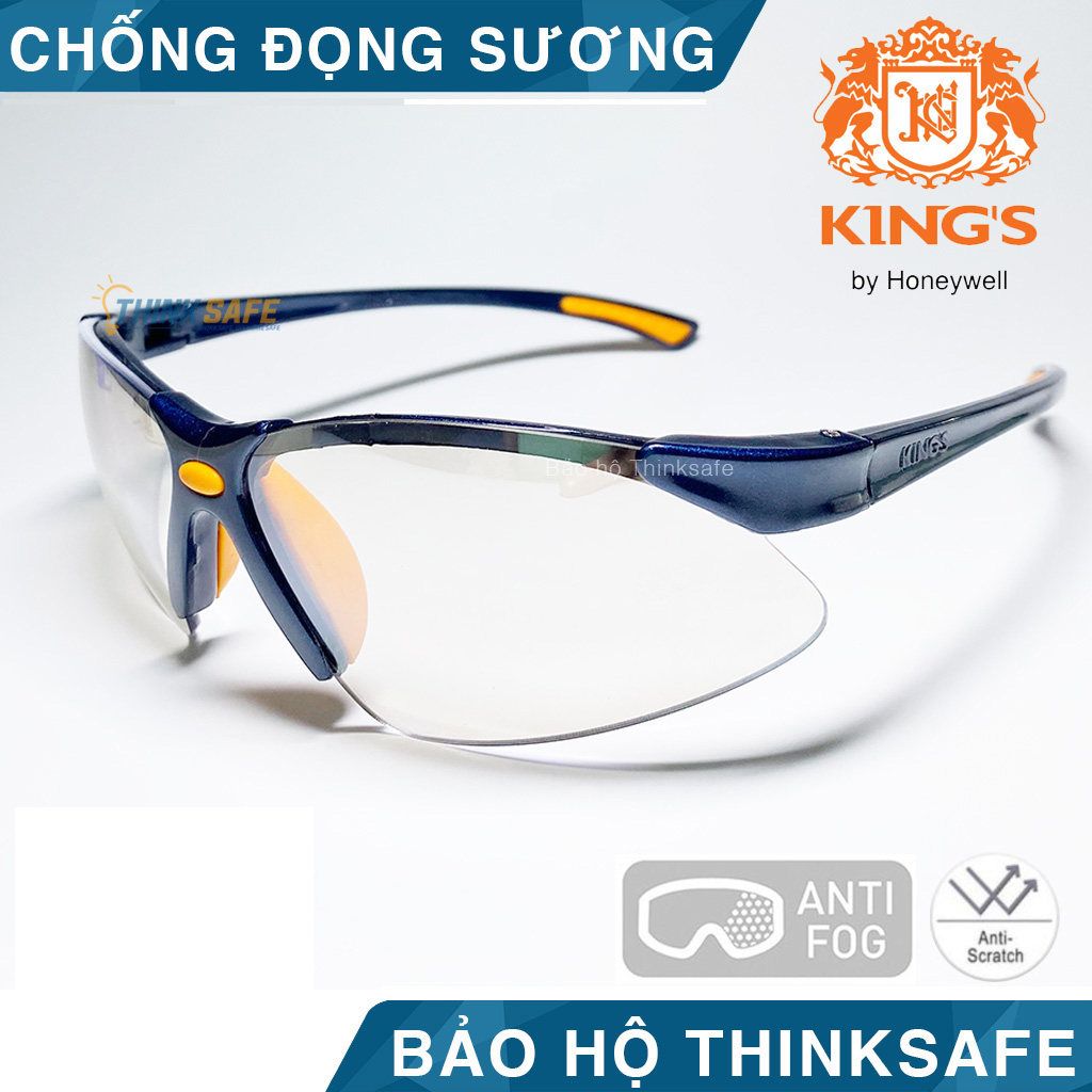 Kính bảo hộ King's KY313B kính chống bụi, chống chói, chống trầy xước, chống tia cực tím (trắng tráng bạc)