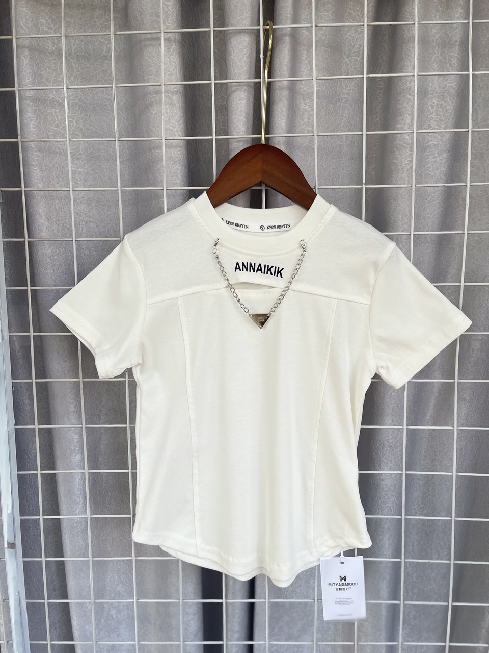 Áo thun bé gái cộc tay 2-7 tuổi in chữ ANNAKIK vải cotton co giãn thấm hút mồ hôi kiểu dáng thời trang