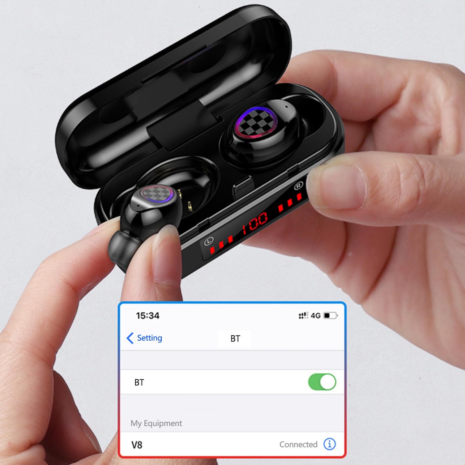 Tai nghe không dây V7 BT5.0 Tự động ghép nối CVC8.0 Chống ồn Chống mồ hôi