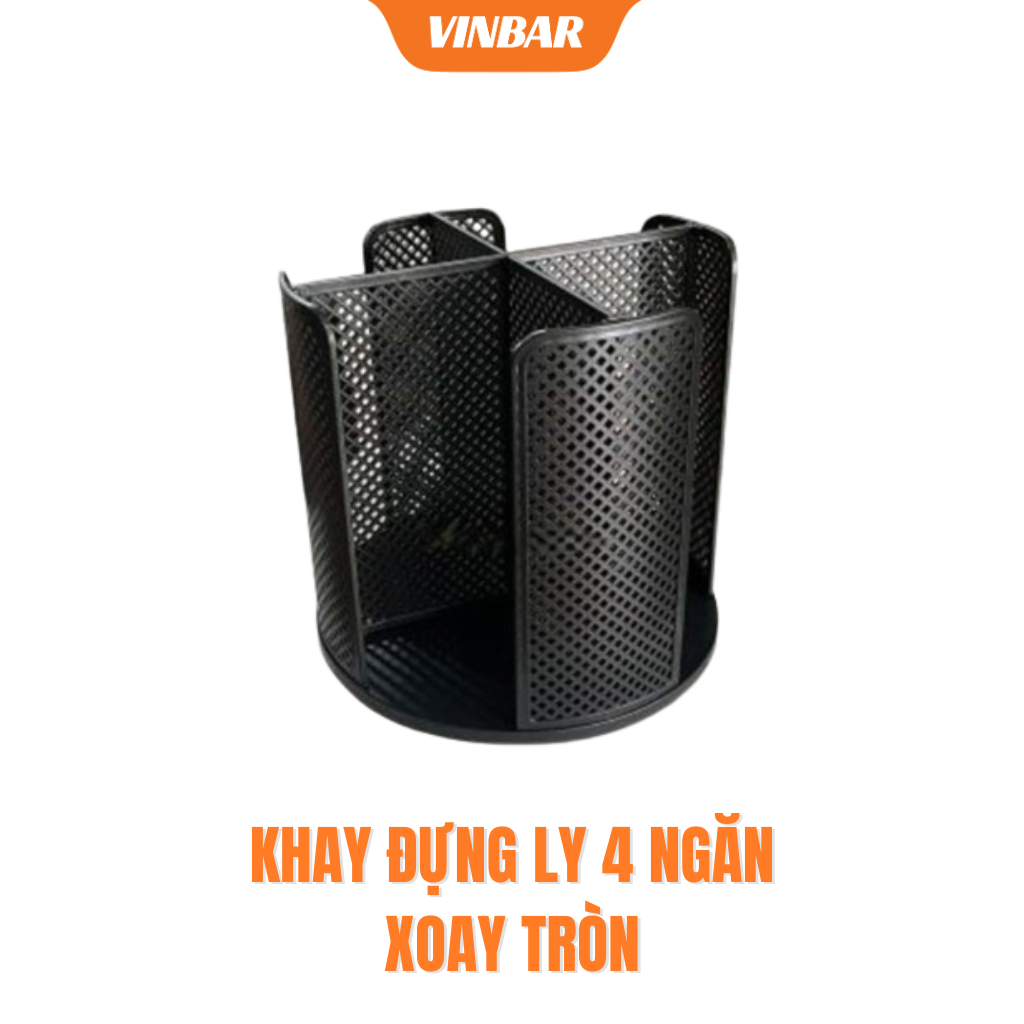 KHAY ĐỰNG LY 4 NGĂN XOAY TRÒN MÀU NGẪU NHIÊN ( CÁI )