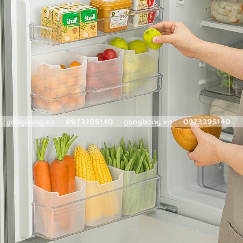 Hộp nhựa đựng thực phẩm đồ ăn rau củ để cánh cửa tủ lạnh đa năng tiện lợi cao cấp