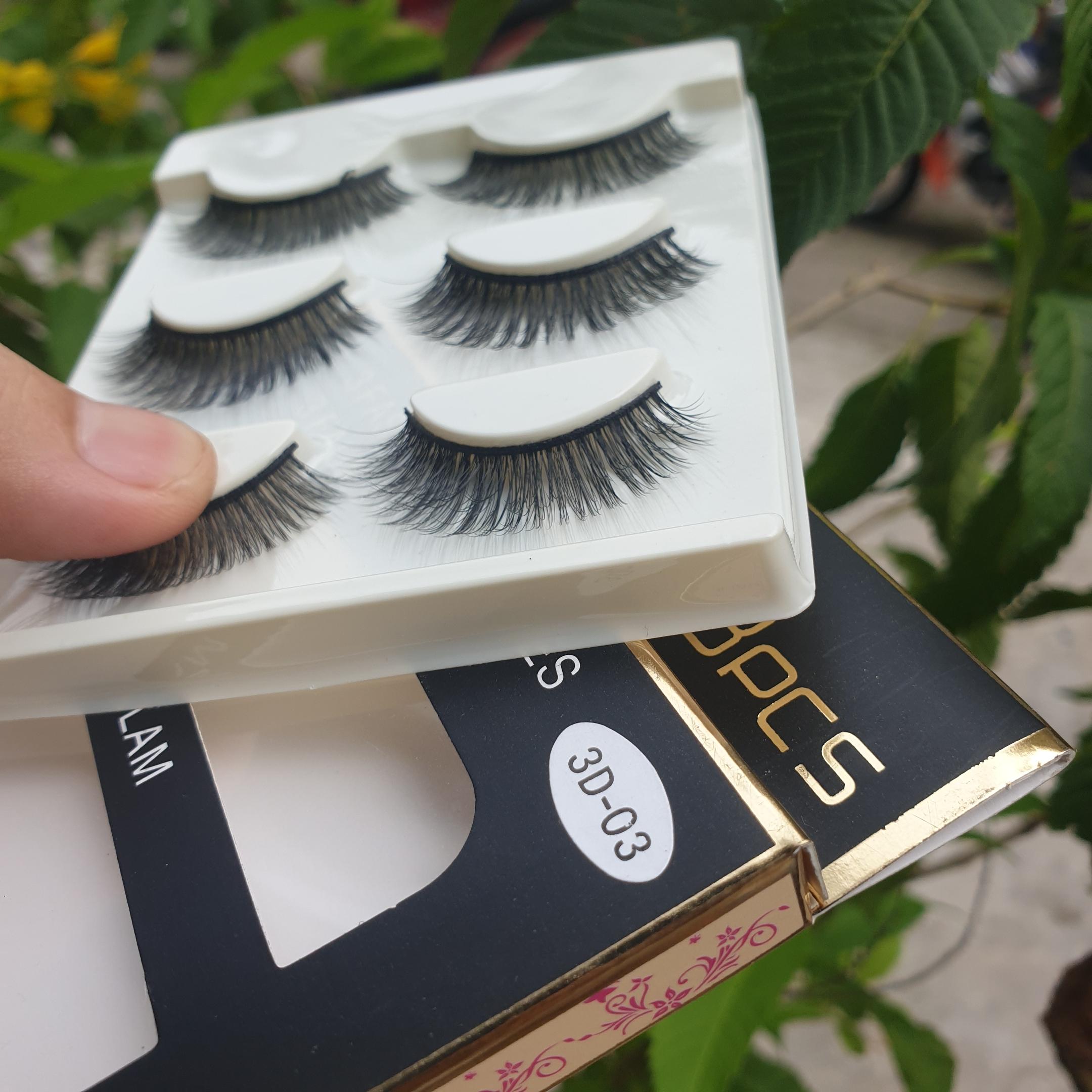 Lông mi giả lông chồn 3 Fashion Eyelashes 3 Faux-Cils 3D 1 bộ 3 cặp