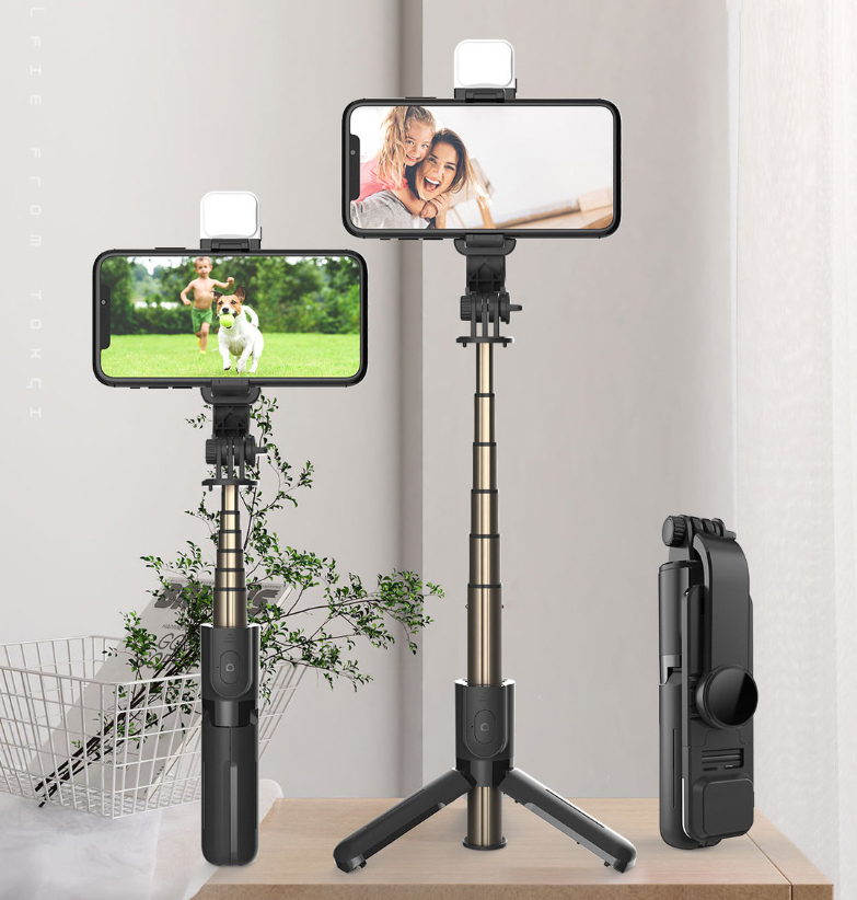 Gậy tự sướng chụp ảnh selfie hàng hiệu có LED - CYKECL10S