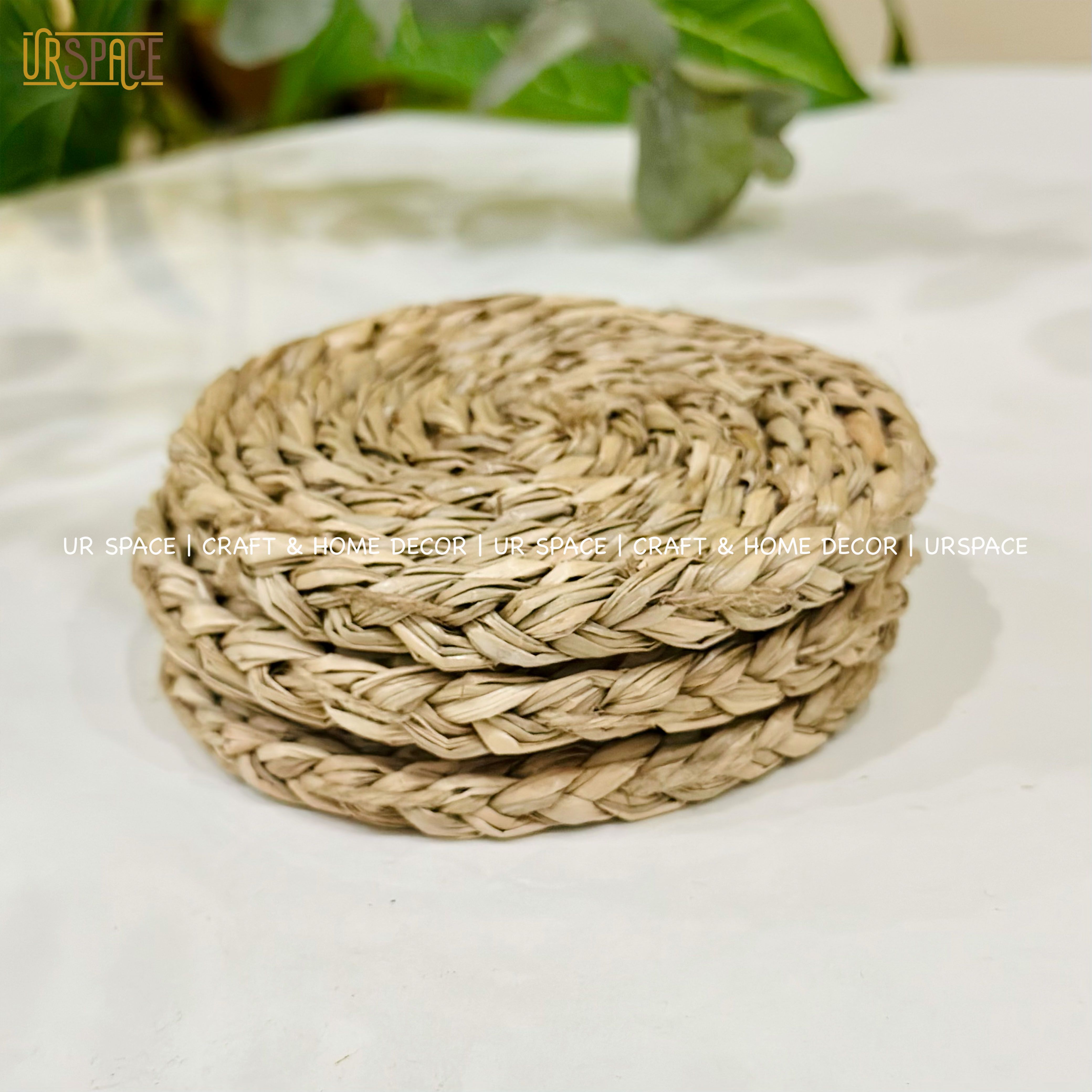 Tấm lót cói URSPACE hình tròn lót ly, chậu hoa trang trí decor / ROUND SEAGRASS PLACE MAT