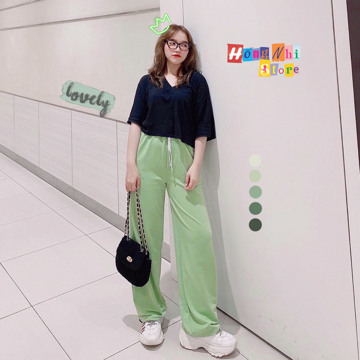 Quần Jogger Thun Dài Dây Rút Lai Màu Xanh Bơ Long Basic Pant - Jogger Dây Rút Unisex - MM