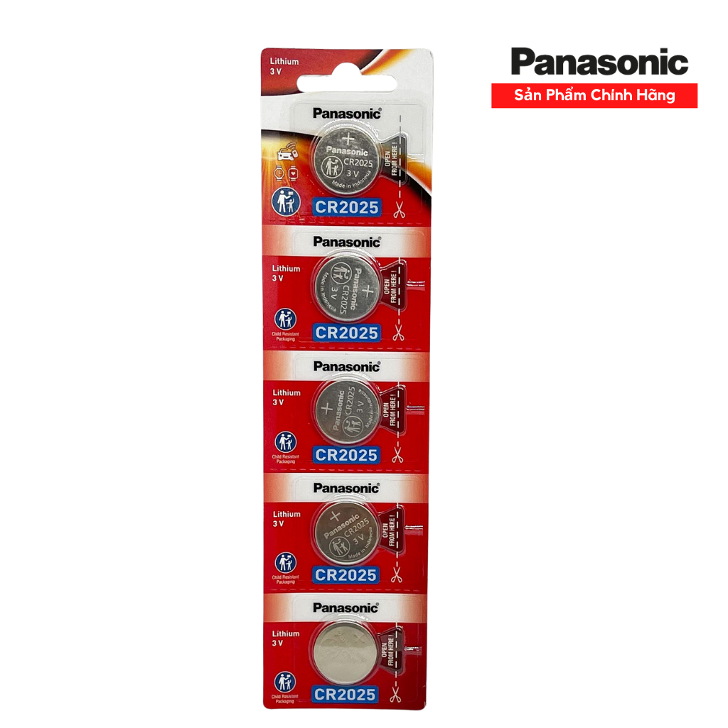 5 Viên Pin CR2025 3V Panasonic Lithium made in Indonesia - Hàng chính hãng