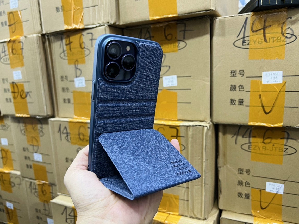 Case bao da ốp lưng canvas cho iPhone 14 Pro Max (6.7 inch) hiệu X-level Stand Journey bảo vệ camera, lật dọc kiêm giá đỡ điện thoại - hàng nhập khẩu