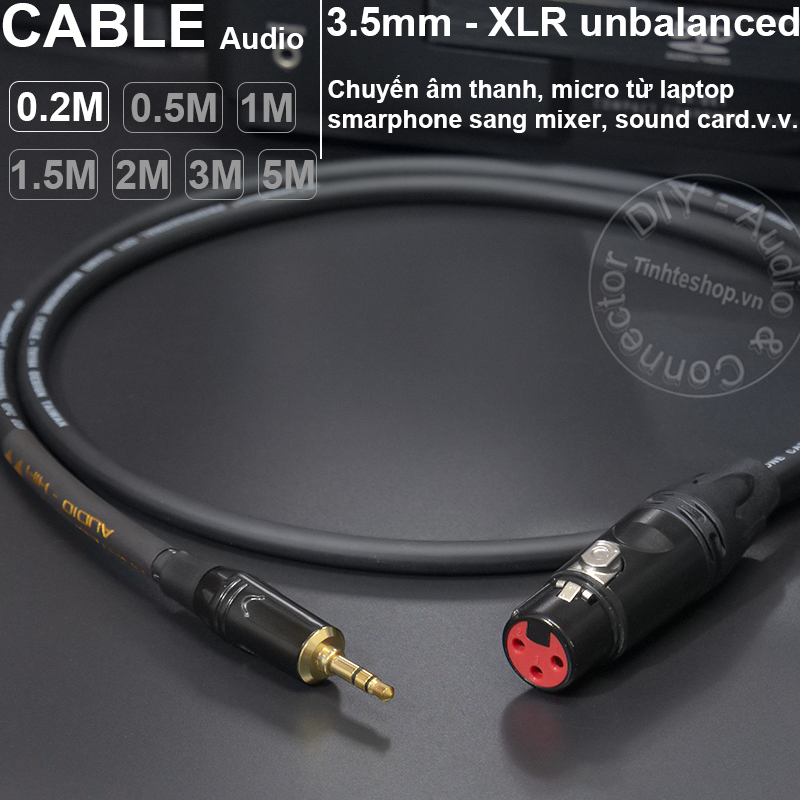 Cáp 3.5 ra canon cái chuyển âm thanh micro cho Laptop PC Smartphone - 1/8 to XLR female unbalanced audio cable
