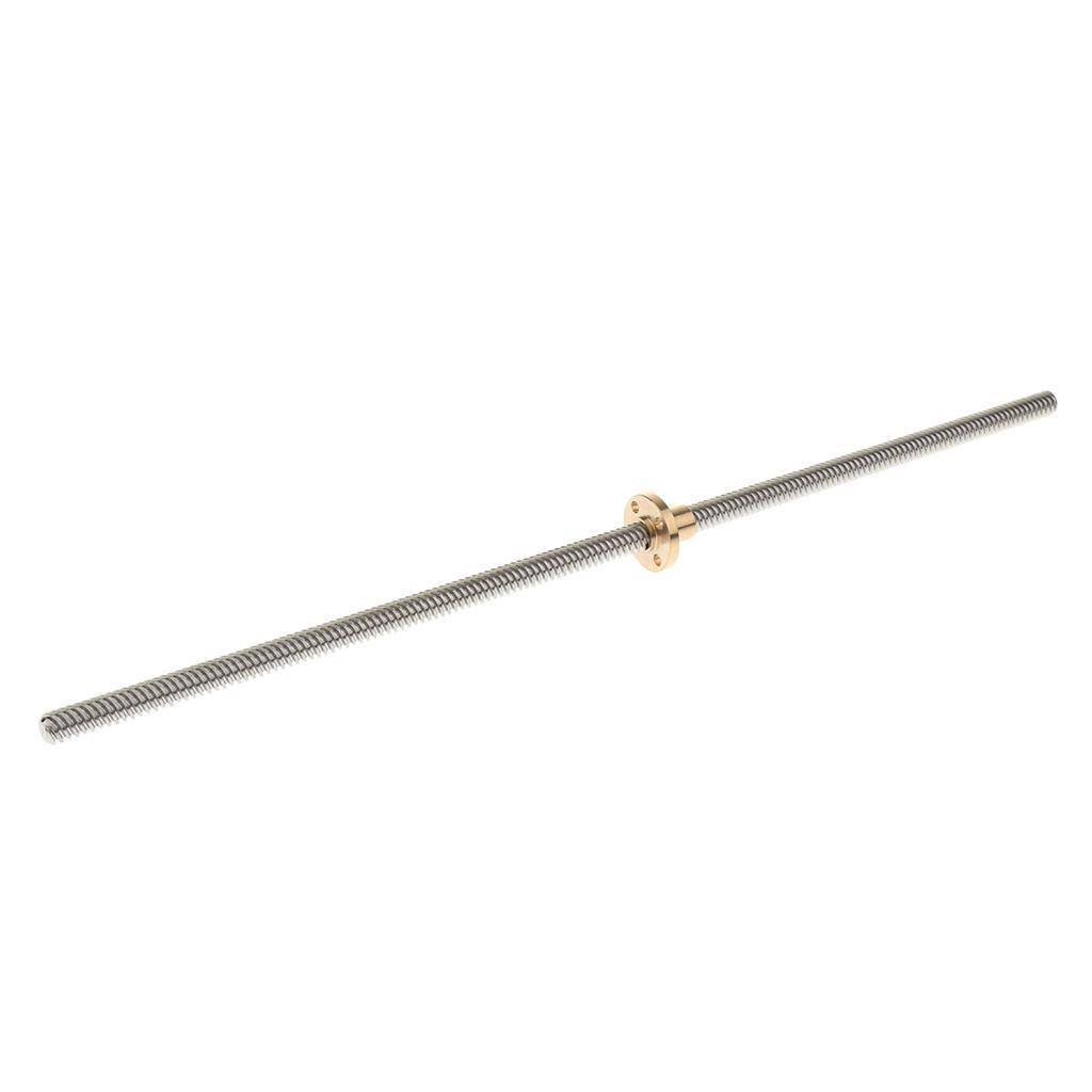 Premium 3D Printer Screw Rod Copper Nut Linear Rail Bar Shaft 330mm for Z Axis